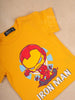 Yellow Cotton Half Sleeve T-Shirt with Iron Man Printed design for Boys - Diadem