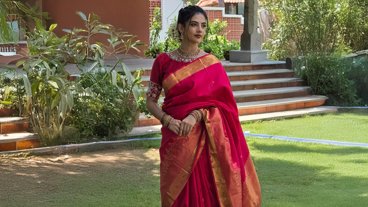  Red Kanchipuram sarees 