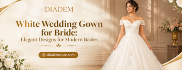 white wedding gown for bride