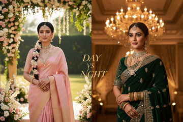 Day vs Night Wedding Saree Styling