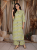 Light Green Abstract Printed Design Cotton Salwar Suit