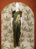 Bottle Green Peacock and Checked Zari Woven Design Pure Kanchipuram Silk Saree with Zari Border
