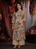 Beige Kalamkari Printed Design Cotton Salwar Suit