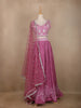 Pink Floral Embroidered Crepe Bridesmaids Lehenga