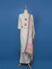White Floral Design Cotton Salwar Suit - Diadem