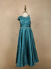 Teal Green Organza Party Wear Gowns for Mother & Daughter - Diadem