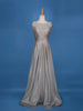 Silver Shimmer Solid Party Wear Gown