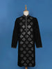 Black Sequins And Mirror Work Raw Silk Kurta Set With Pant