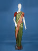 Green Floral Designed Banarasi Silk Saree