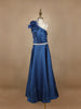 Ink Blue Satin Gowns for Mother & Daughter - Diadem