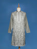Pista Green Floral Embroidery Semi Silk Kurta Set With Pant