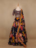 Black Floral Embroidered Chiffon Bridesmaids Lehenga - Diadem