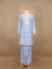 Blue Floral Embroidery Cotton Salwar Suit - Diadem