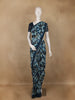 Navy Blue Floral Printed Georgette Saree