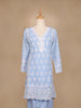 Blue Floral Embroidery Cotton Salwar Suit - Diadem