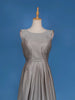 Silver Shimmer Solid Party Wear Gown
