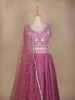Pink Floral Embroidered Crepe Bridesmaids Lehenga