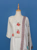 White Floral Design Cotton Salwar Suit - Diadem