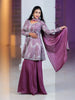 Woodrose Pink Floral Design Crepe Salwar Palazzo Suit
