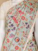 Pale Green Floral Designed Tissue Silk Fancy Saree