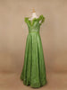 Parrot Green Glittery Party Wear Gowns for Mother & Daughter - Diadem