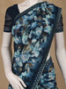 Navy Blue Floral Printed Georgette Saree