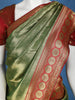 Green Floral Designed Banarasi Silk Saree