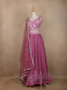 Pink Floral Embroidered Crepe Bridesmaids Lehenga