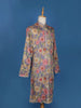 Purple Sequins And Floral Printed Semi Silk Kurta Set With Pant