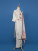White Floral Design Cotton Salwar Suit - Diadem