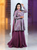Woodrose Pink Floral Design Crepe Salwar Palazzo Suit
