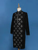 Black Sequins And Mirror Work Raw Silk Kurta Set With Pant
