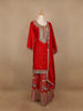 Red Floral Embroidery Crepe Palazzo Salwar Suit - Diadem