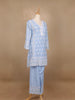 Blue Floral Embroidery Cotton Salwar Suit - Diadem