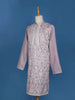 Lavender Floral Embroidery Raw Silk Kurta Set With Pant