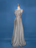 Silver Shimmer Solid Party Wear Gown