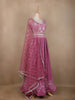 Pink Floral Embroidered Crepe Bridesmaids Lehenga