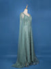 Turquoise Green Net Sequins And Beads Embroidery Party Wear Gown