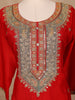 Red Floral Embroidery Crepe Palazzo Salwar Suit - Diadem