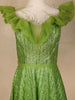 Parrot Green Glittery Party Wear Gowns for Mother & Daughter - Diadem