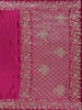 Wine Floral Embroidery Bridal Banarasi Silk Saree