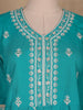 Blue Floral Designed Cotton Salwar Suit - Diadem
