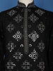 Black Sequins And Mirror Work Raw Silk Kurta Set With Pant