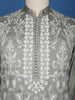 Pista Green Floral Embroidery Semi Silk Kurta Set With Pant