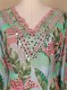 Green Floral Designed Semi Silk Sharara Salwar suit