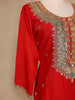 Red Floral Embroidery Crepe Palazzo Salwar Suit - Diadem