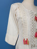 White Floral Design Cotton Salwar Suit - Diadem