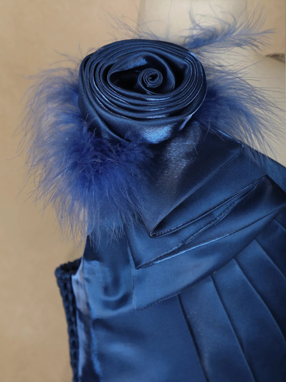 Ink Blue Satin Gowns for Mother & Daughter | Diadem Ink Blue Satin Gowns for Mother & Daughter | Diadem