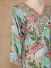 Green Floral Designed Semi Silk Sharara Salwar suit