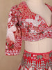 Red Floral and Bird Embroidered Net Lehenga for Bridesmaids